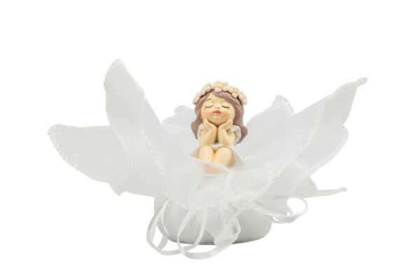 BIMBA CON FIORI RESINA 3 ASS. CON BOX E FAZZOLETTO RSCM24077