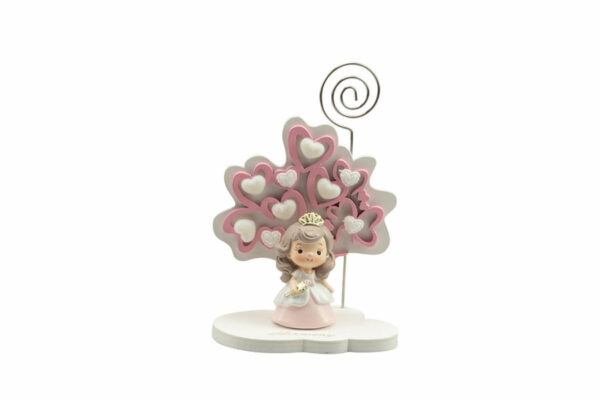 ALBERO DELLA VITA CUORI ROSA PICCOLO C/PRINCIPESSA RESINA 3D CON CUORE ORO 2 ASS. C/FAZZ. RSNB24188