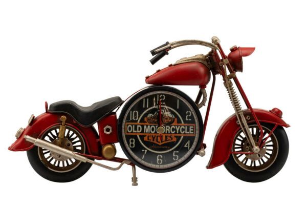 SVEGLIETTA MOTO METALLO ROSSA