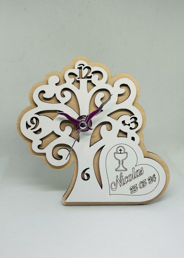 Orologio Albero della vita con cuore in legno