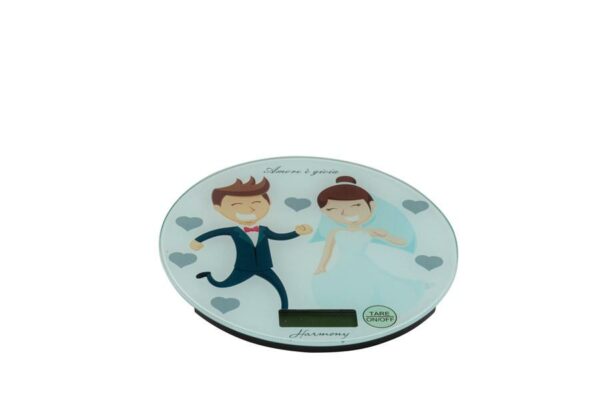 BILANCIA DA CUCINA DECORO SPOSI FUNNY D.CM. 18.8 CON G.BOX DEC. SPOSI BIANCO