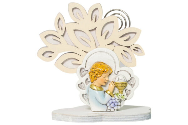 ALBERO DELLA VITA CREMA/BIANCO CON CUORE BIMBO COMUNIONE RESINA
