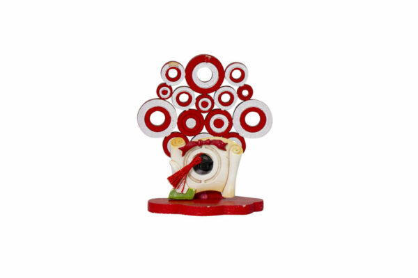 CLIP HOLDER ALBERO DELLA VITA LEGNO ROSSO CON SOGGETTO LAUREA 4 ASS. RESINA - immagine 4