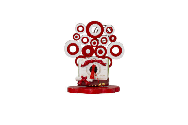 CLIP HOLDER ALBERO DELLA VITA LEGNO ROSSO CON SOGGETTO LAUREA 4 ASS. RESINA