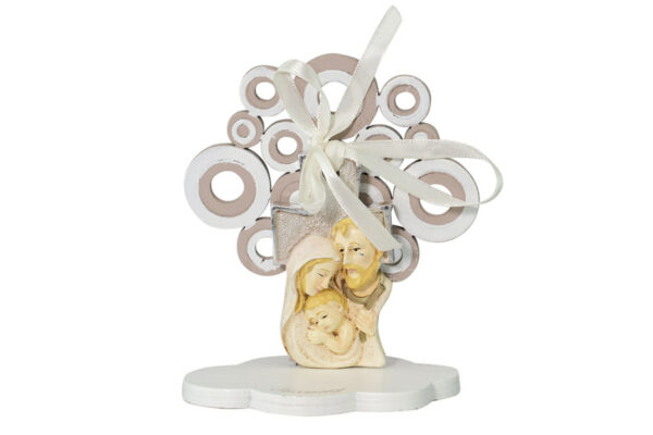 ALBERO DELLA VITA IN LEGNO C/CROCE C/SACRA FAM. SILVER
