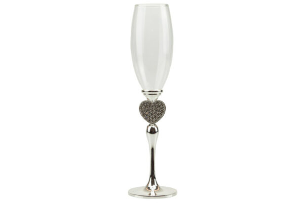 COPPIA FLUT SILVER CON CUORE CON STRASS