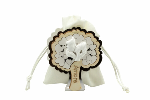 SCATOLINA LEGNO ALBERO CON VISI BACIO
