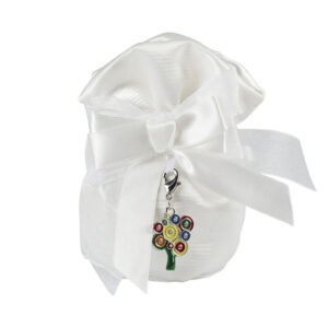 POCHETTE BIANCA CON CHARME ALBERO DELLA VITA COLORATO SMALTATO