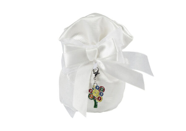 POCHETTE BIANCA CON CHARME ALBERO DELLA VITA COLORATO SMALTATO