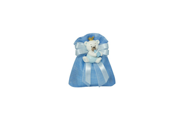 MAGNETE ORSETTO RESINA BOY CON CORONA 3 ASS. CON SACCHETTO