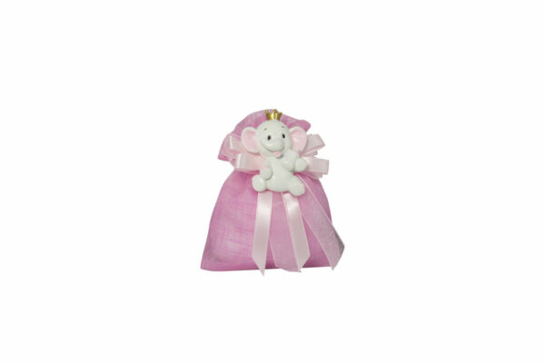 MAGNETE ELEFANTE RESINA GIRL CON CORONA 3 ASS. CON SACCHETTO - immagine 3