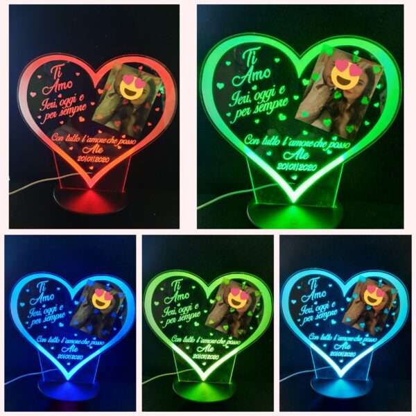 Lampada Led RGB LOVE CON FOTO