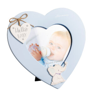 PORTA FOTO LEGNO CUORE CON ELEFANTE BOY
