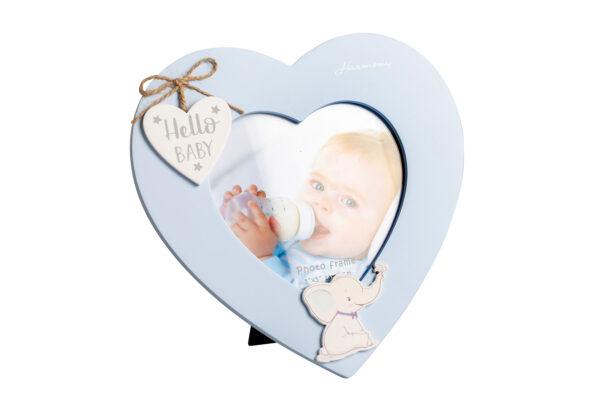 PORTA FOTO LEGNO CUORE CON ELEFANTE BOY