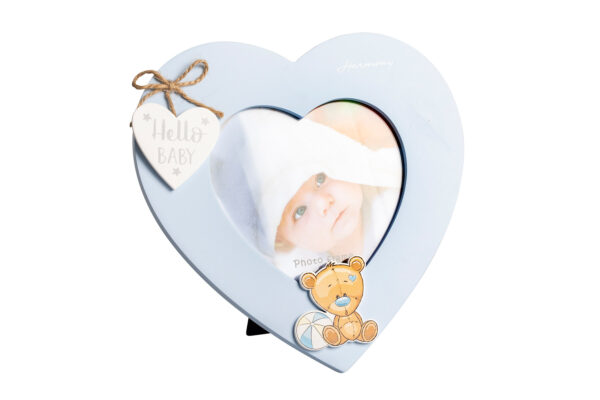 PORTA FOTO LEGNO CUORE CON ORSO BOY