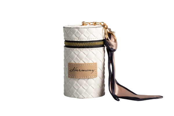 SCARPETTA PORCELLANA BIANCA CM. 10,5X4,3X6,3 - CON BOX CILINDRO PU BIANCO CON FOULARD - immagine 2