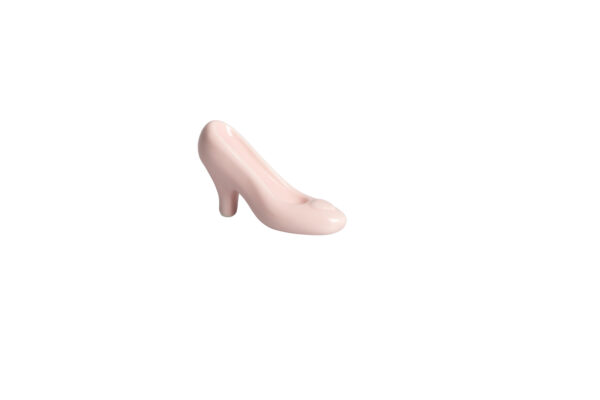 SCARPETTA PORCELLANA ROSA CM. 10,5X4,3X6,3 - CON BOX CILINDRO PU CIPRIA CON FOULARD