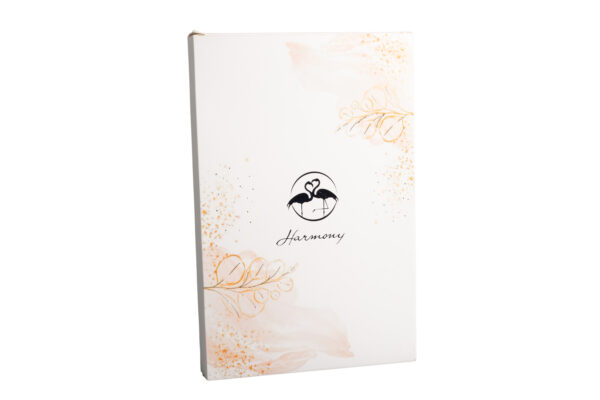 BILANCIA VETRO CON DECORO FLOREALE E FRASE CON BOX STAMPATO E FAZZOLETTO CREMA - immagine 2