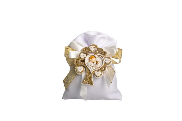 MAGNETE ALBERO DELLA VITA CON BIMBO COMUNIONE CON GLITTER IN GOLD - CON SACCHETTO BIANCO