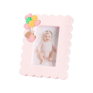 PORTA FOTO LEGNO SPESSORATO GIRL CON ORSETTO CON BOX E FAZZOLETTO
