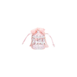 SCATOLINA PORTA CONFETTI GIOSTRINA ROSA CON SACCHETTO