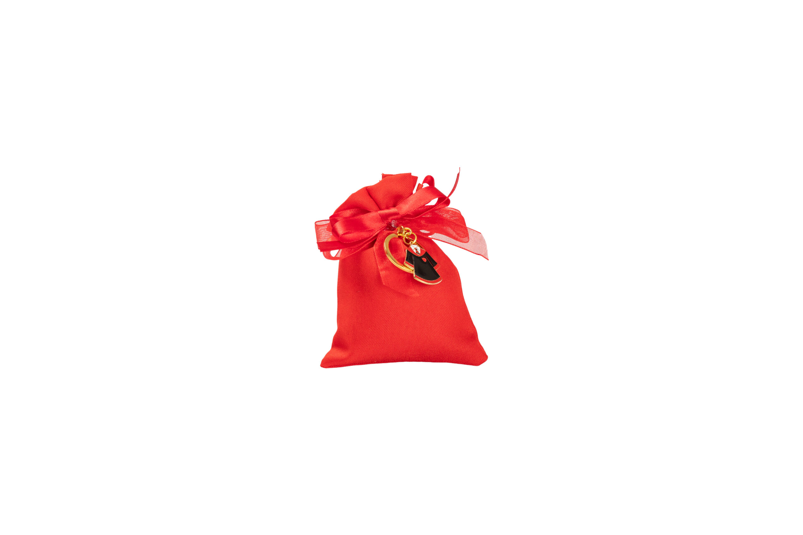 PORTA CHIAVI TUNICA LAUREA CON SACCHETTO COTONE ROSSO