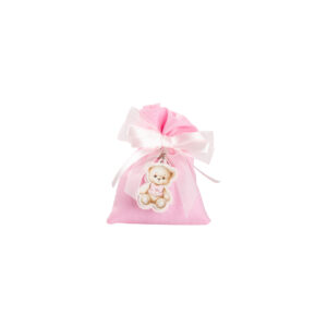 PORTA CHIAVI ORSETTO ROSA CON SACCHETTO