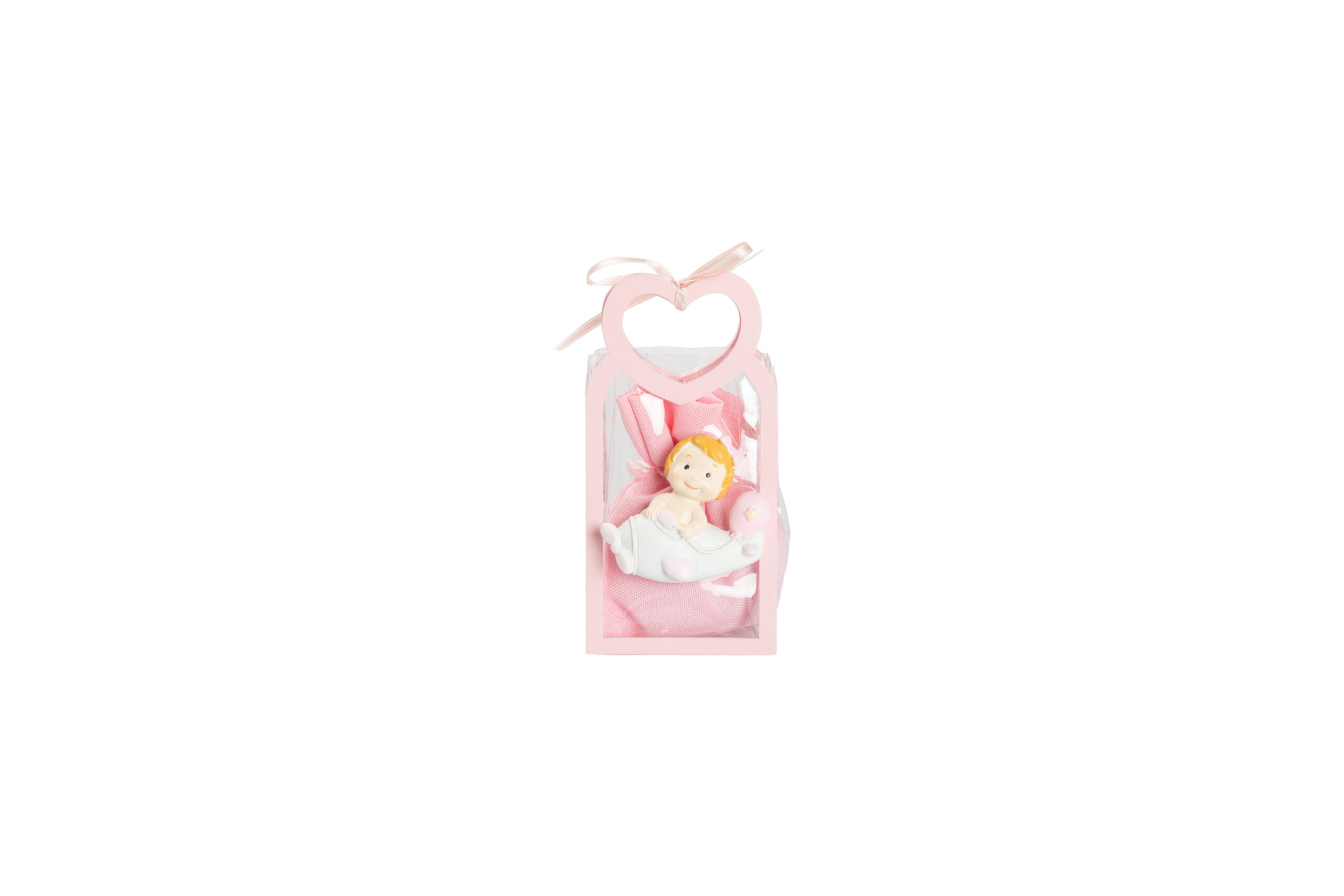 BUSTINA PU ROSA CON MANICO CUORE CON MAGNETE BIMBA SU AUTOMEZZI 3 ASS. CON SAC
