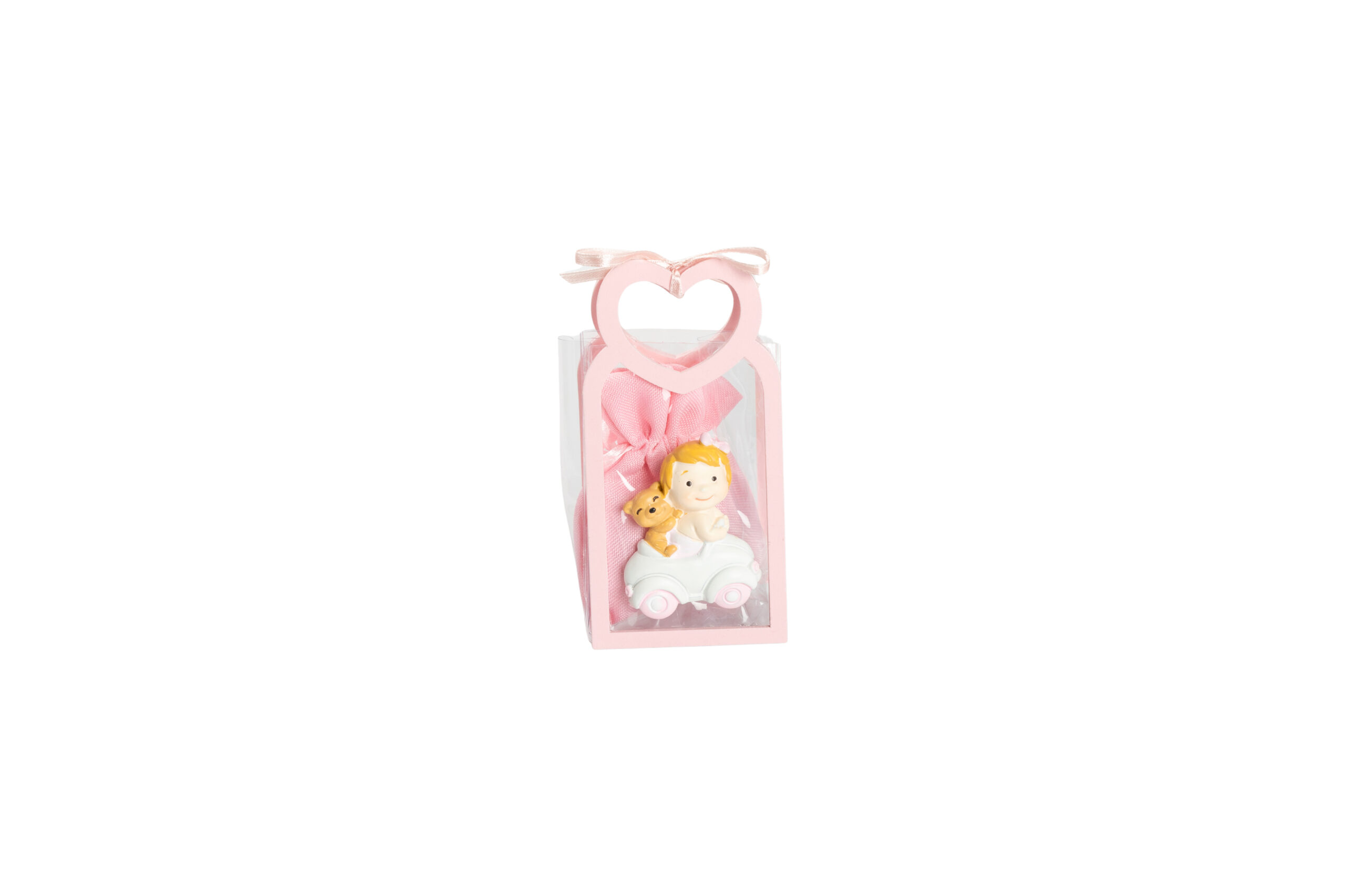 BUSTINA PU ROSA CON MANICO CUORE CON MAGNETE BIMBA SU AUTOMEZZI 3 ASS. CON SAC - immagine 3
