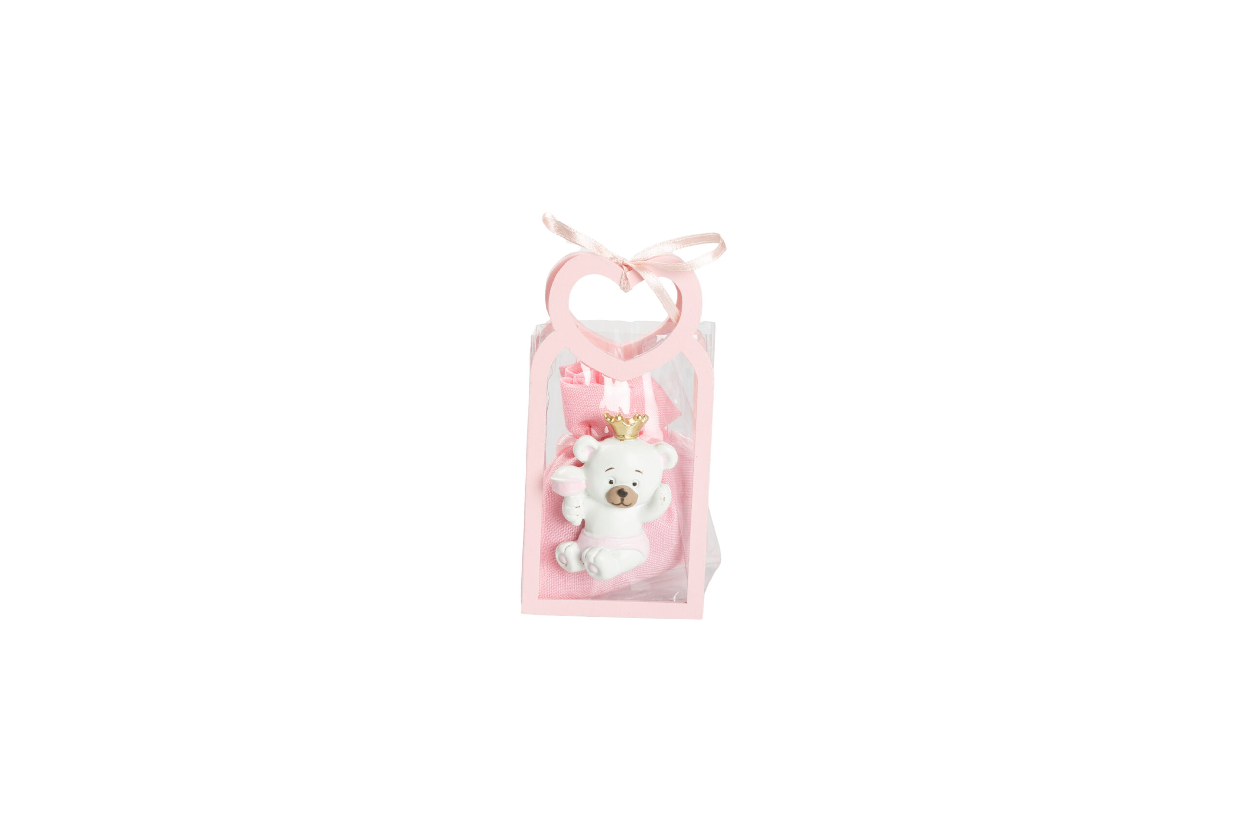 BUSTINA PU ROSA CON MANICO CUORE CON MAGNETE ORSETTO 3 ASS. CON SACCHETTO ROS - immagine 3