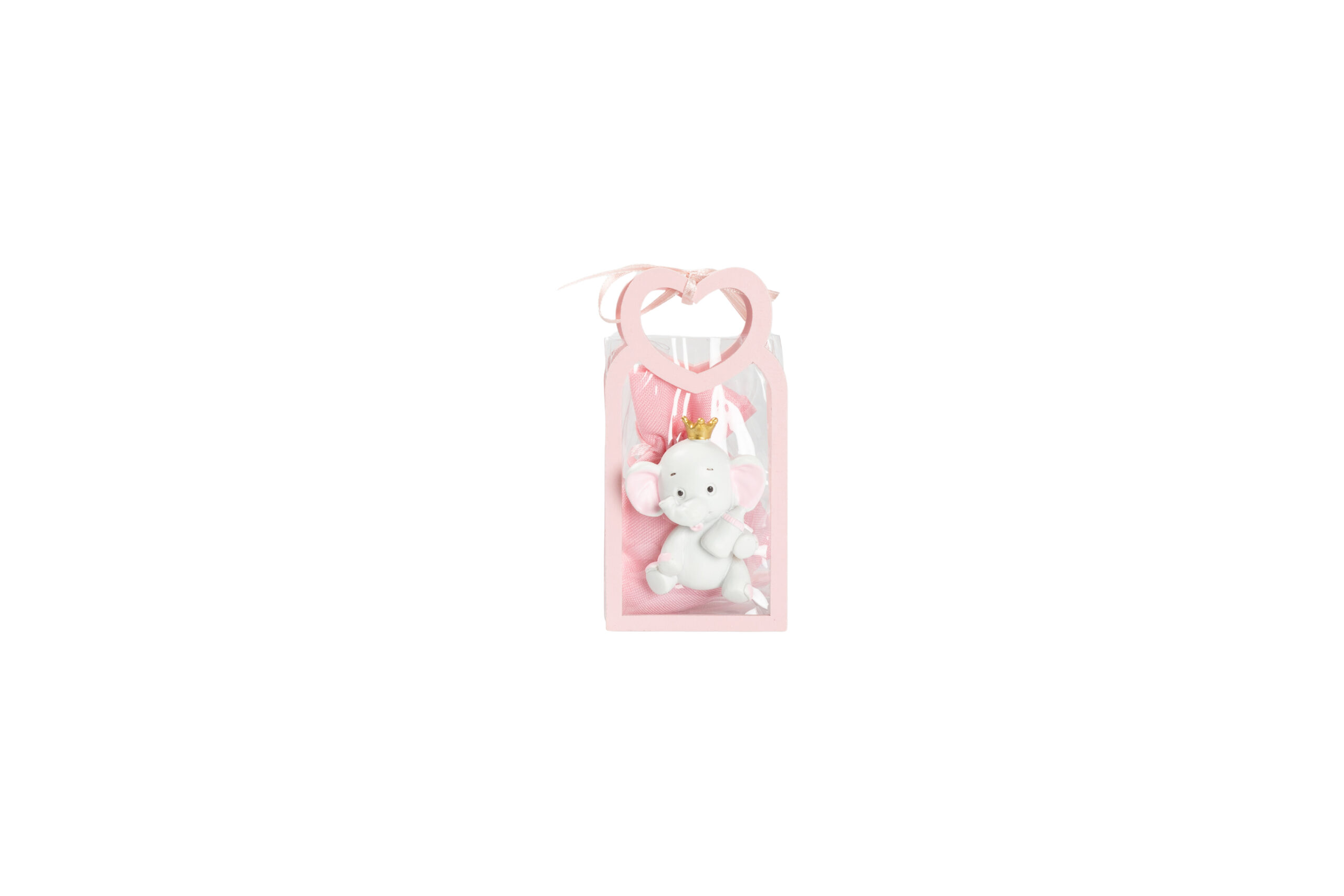 BUSTINA PU ROSA CON MANICO CUORE CON MAGNETE ELEFANTE 3 ASS. CON SACCHETTO RO