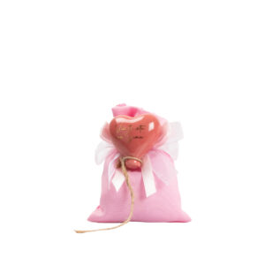 MAGNETE PALLONCINO CUORE ROSA CON CORDA CON 2 FRASI ASS. CON SACCHETTO