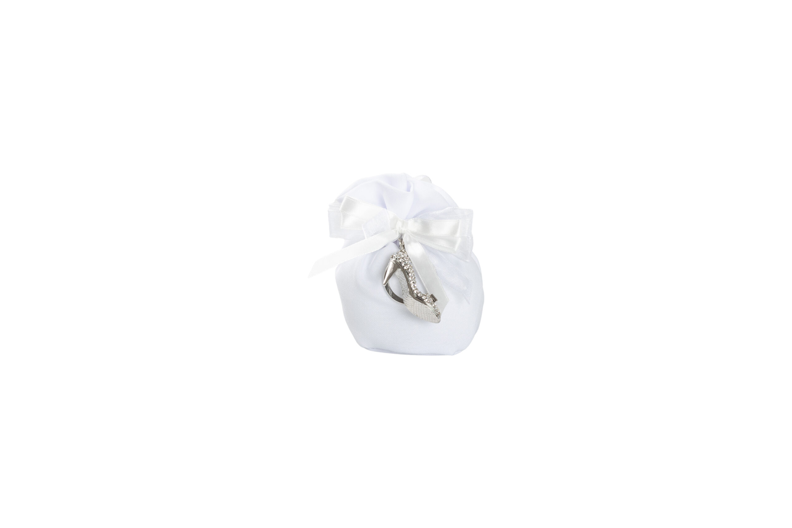 PORTA CHIAVI SCARPETTA SILVER CON STRASS CON SACCHETTO