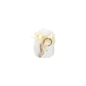 PORTA CHIAVI SCARPETTA GOLD CON STRASS CON SACCHETTO