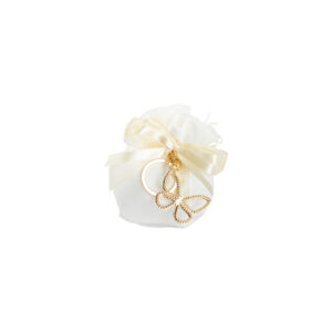 PORTA CHIAVI FARFALLA GOLD CON STRASS CON SACCHETTO