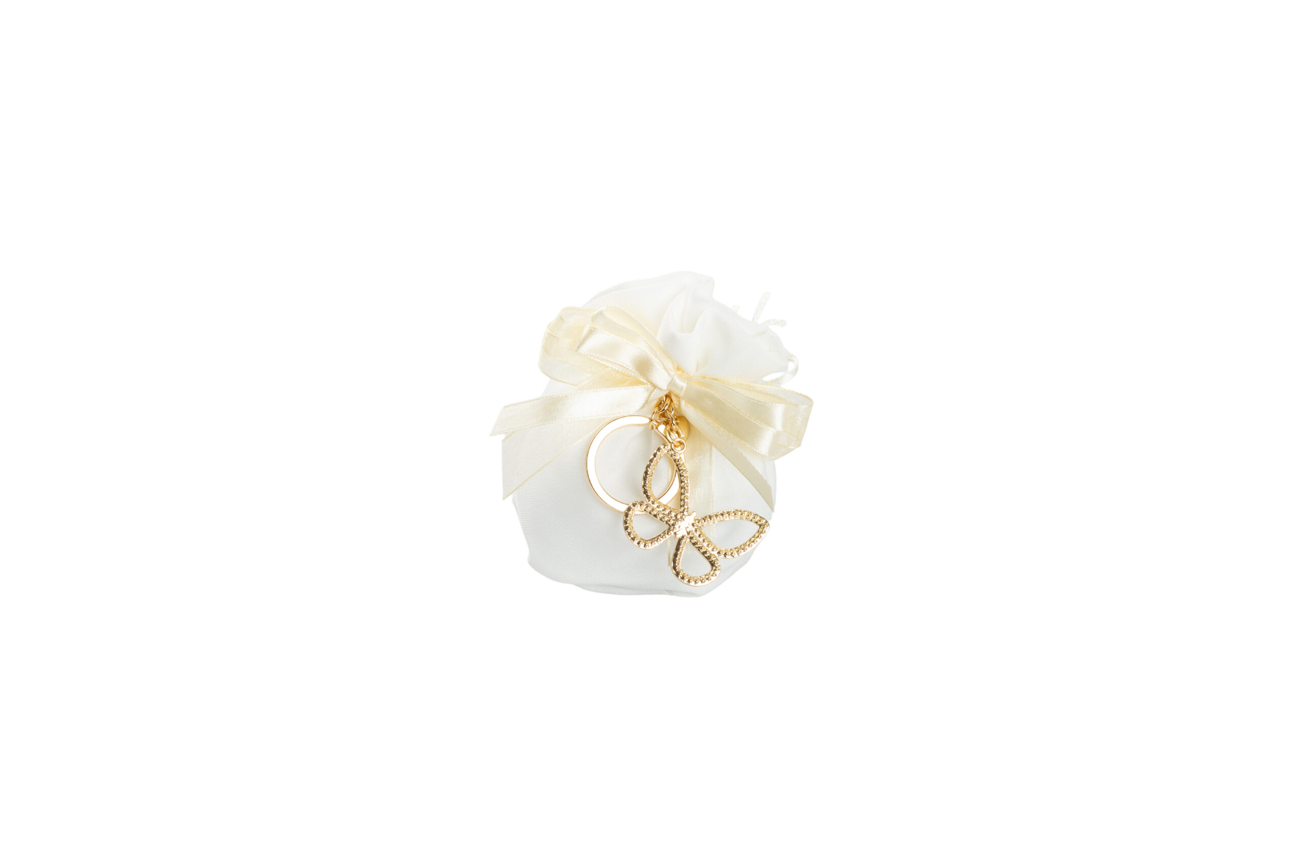 PORTA CHIAVI FARFALLA GOLD CON STRASS CON SACCHETTO